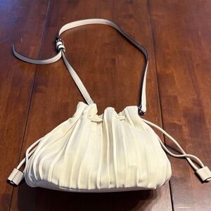 Simply Vera Vera Wang Cream Pleated Drawstring Crossbody
